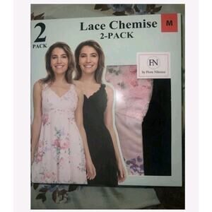 Flora Nikrooz Women's Chemise, 2-pack-Medium NEW IN BOX - Stretch floral / Black